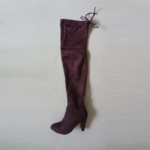Thigh High Suede Boots (7 Colors)