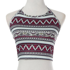 Aztec Halter Crop Top