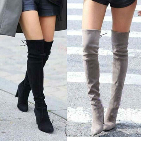 Thigh High Suede Boots (7 Colors)