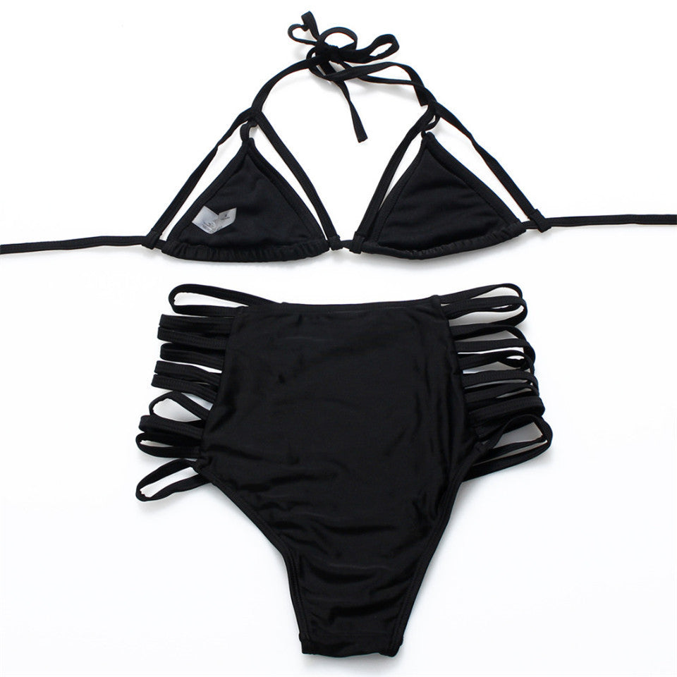 HIGH WASTE STRAPPY BIKINI SET