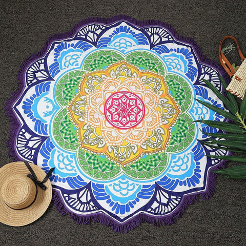 Chic Tassel  Tapestry Lotus Printed