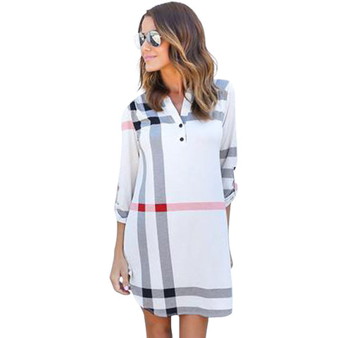 Plaid Long Robe Dress