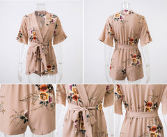 Boho Floral Ruffles Romper