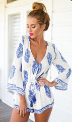 Graceful Flare Sleeve Romper