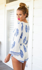 Graceful Flare Sleeve Romper