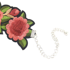 FLORAL EMBROIDERED FASHION CHOKER