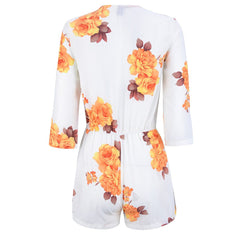 APRICOT FLORAL ROMPER