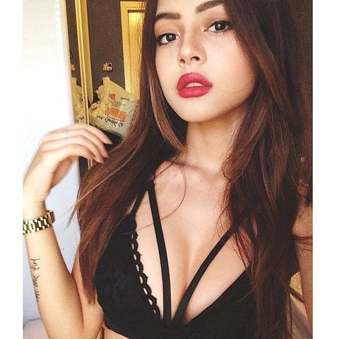 STRAPPY BUSTIER LACE BRALETTE