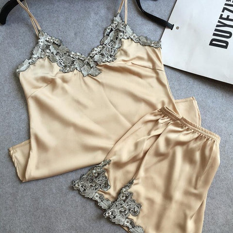 ADORE ME SILK TWO PIECE PAJAMAS SET