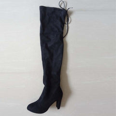ALIAH OVER THE KNEE LACE-UP SUEDE BOOTS