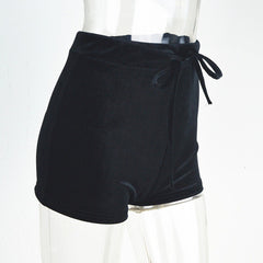 Velvet Drawstring Shorts