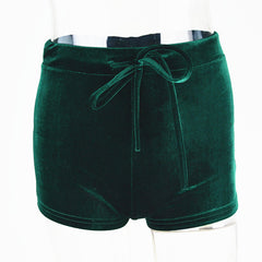 Velvet Drawstring Shorts