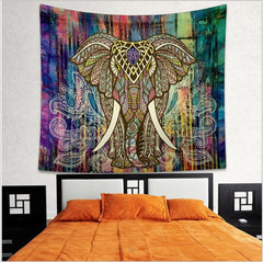 Indian Elephant Tapestry Aubusson Colored