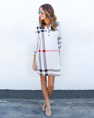Plaid Long Robe Dress