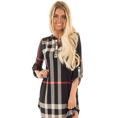 Plaid Long Robe Dress