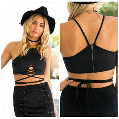 Vintage Suede Crop Top