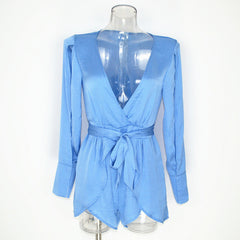 V-NECK SPLIT SLEEVE PLAYSUIT