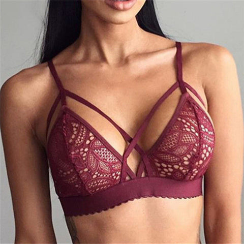 LACE TRIANGLE BUSTIER BRALETTE