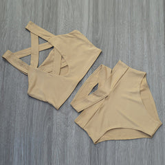 HIGH WAIST CRISS CROSS BIKINI SET