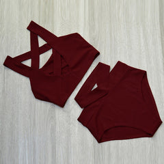 HIGH WAIST CRISS CROSS BIKINI SET