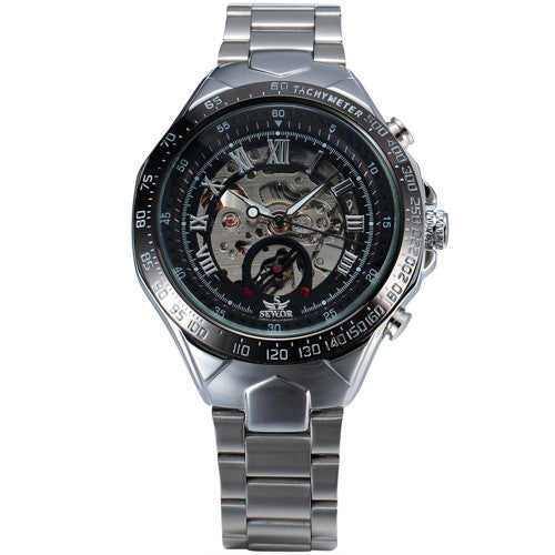 SEWOR Skeleton Stainless Steel Wristwatches