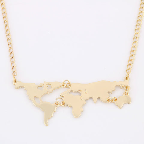 World Map Travel Necklace