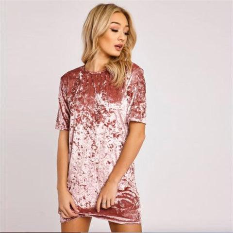 Velvet Short Sleeve Dress
