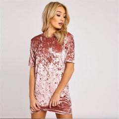 Velvet Short Sleeve Dress