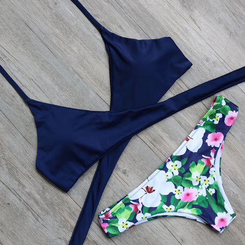 GET A LITTLE TROPICAL TWO PIECE BIKINI SET