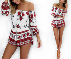 STRAPLESS FLORAL PRINT ROMPER
