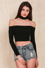 CROP TOP LONG SLEEVE TEE SHIRT