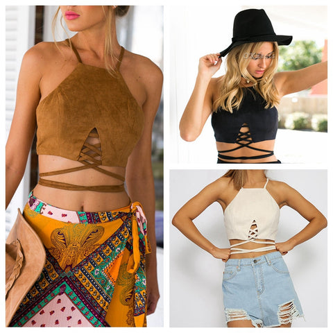 Vintage Suede Crop Top